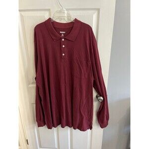 KingSize Long Sleeve Polo With Pocket Size 3XLT  Maroon